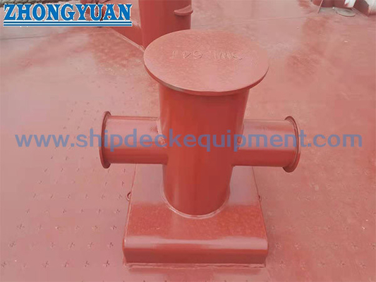 CB / T 3845-2000 Statki Single Cross Bitt Cruciform Bollard Ship Cuming Equipment